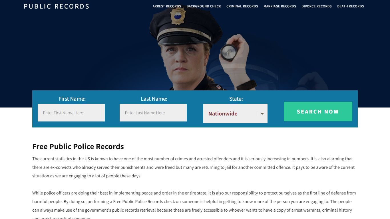 Free Public Police Records - Public Records